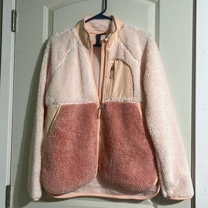 Womens Sweaty Betty Fleece Zip Jacket. Pink. Medium